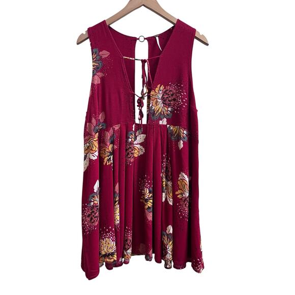 Free People Lovely Day Allover Print Tie Tunic Size Medium Boho Hippie Festival - Picture 3 of 10